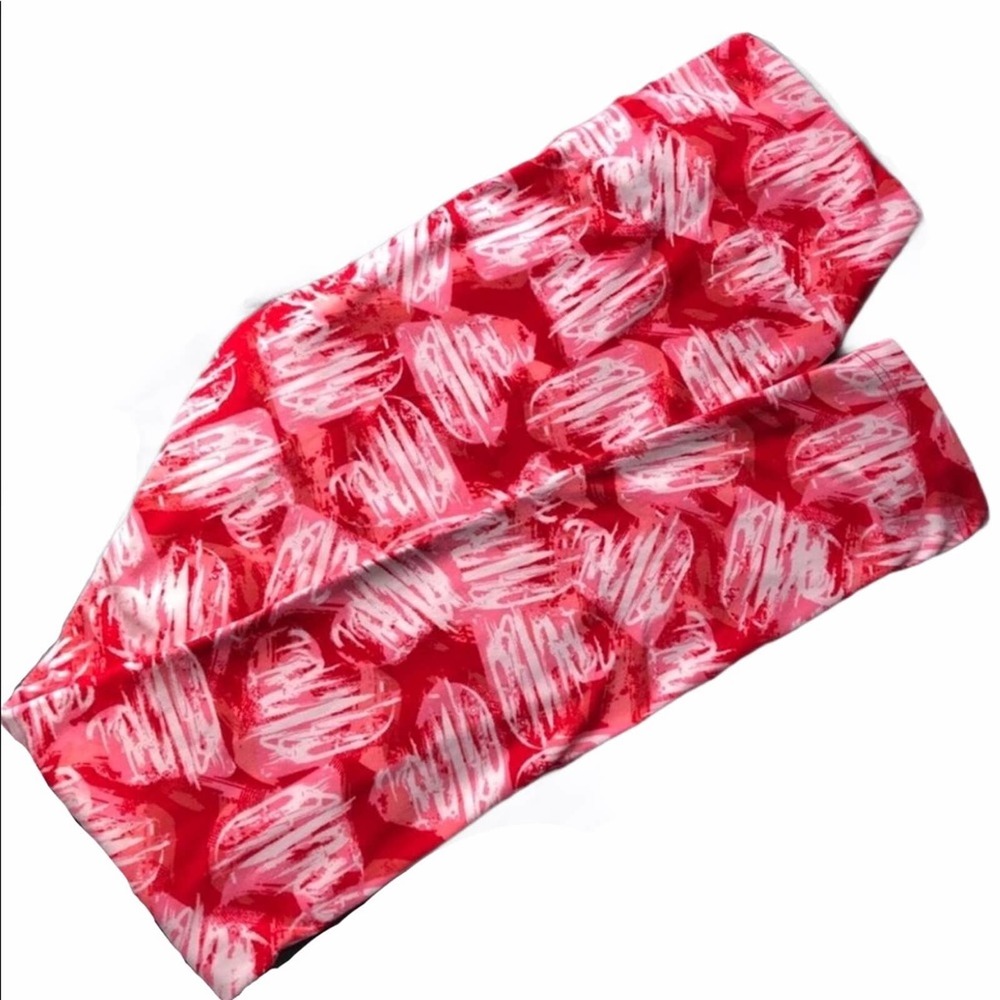 LulaRoe Valentines Day Pink and Red heart leggings